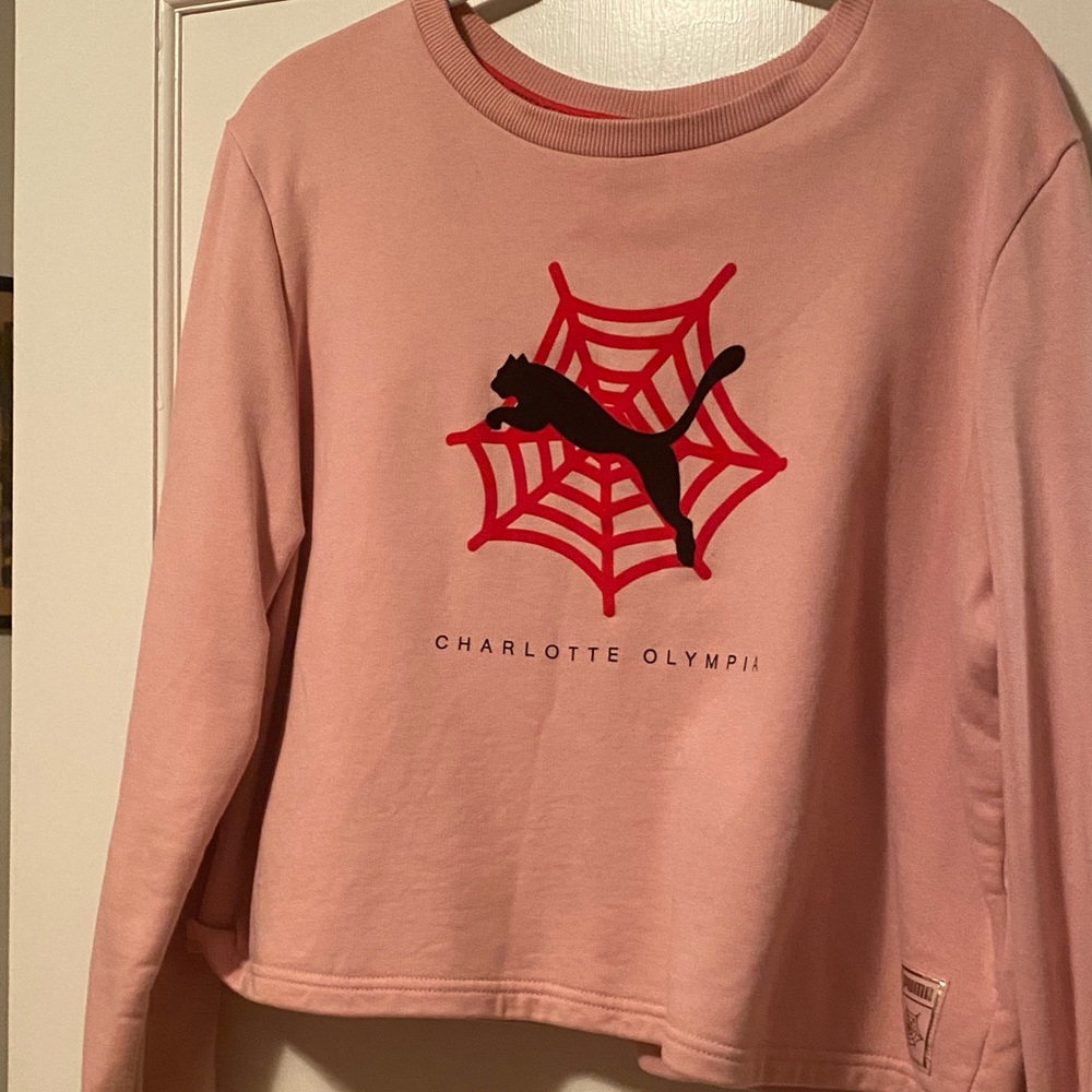 Charlotte Olympia + cropped sweatshirt.  Size L